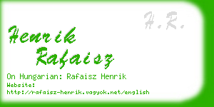 henrik rafaisz business card